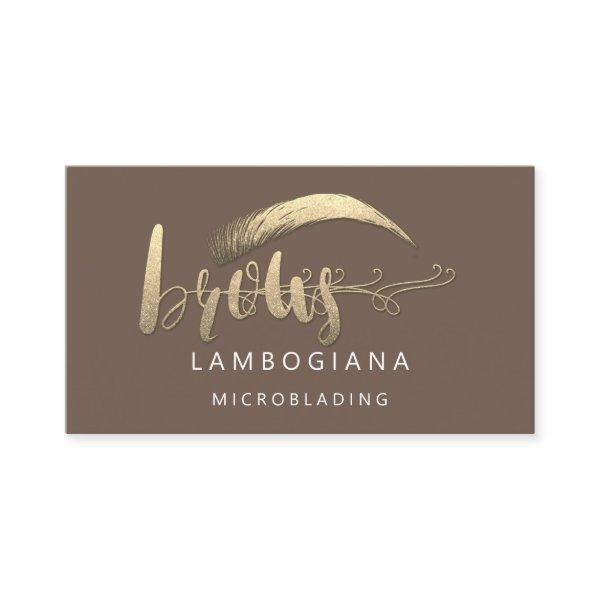 Brows Golden Logo Microblading Social Media Brown