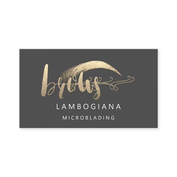 Brows Golden Logo Microblading Social Media Gray B