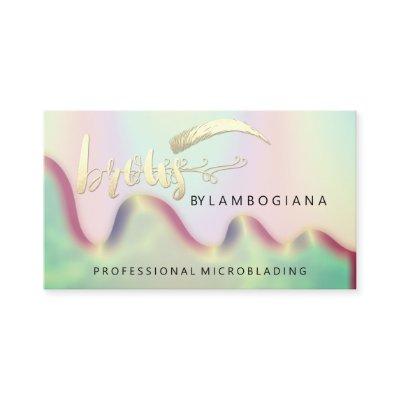 Brows Logo Microblading Holograph QR Code Custom