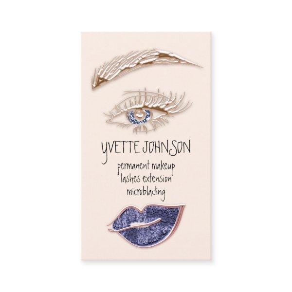 Brows Makeup Logo QRCode Rose Blue Navy Lip