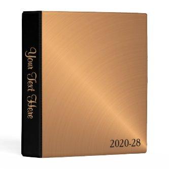 Brushed Copper Look Personalized and Dated Mini Binder