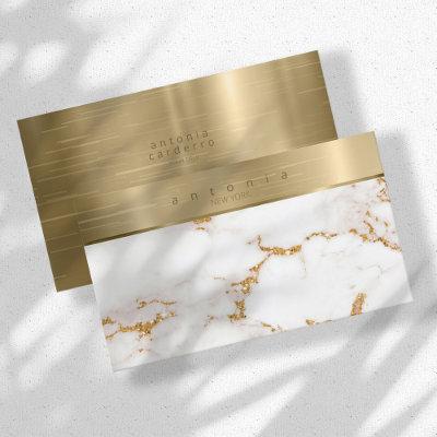Brushed Metal Band Marble Glitter Gold ID802