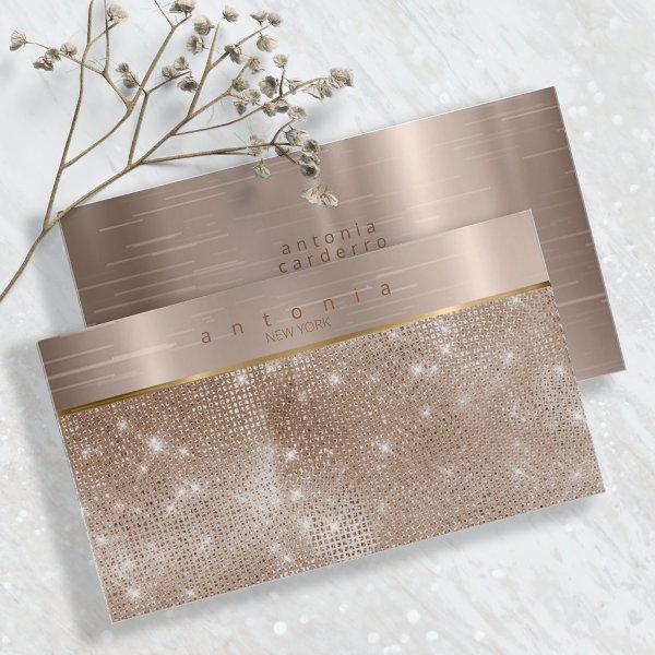 Brushed Metal Band on Glitter Bronze ID802