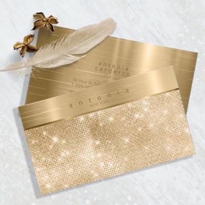 Brushed Metal Band on Glitter Gold ID802