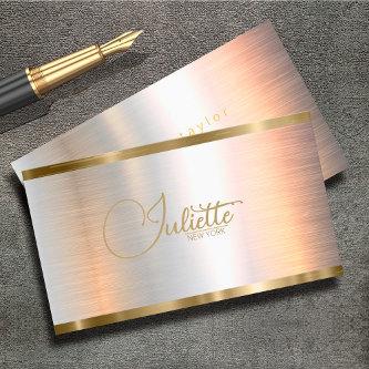 Brushed Metal Gold Banding Calligraphy ID801