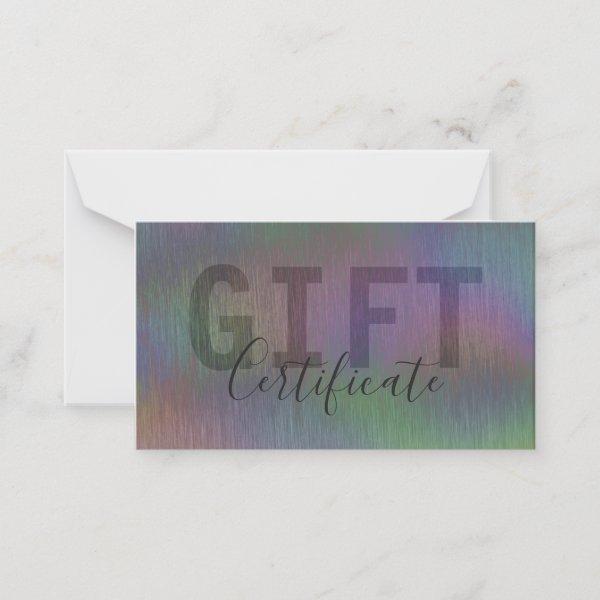Brushed Metal Iridescent Holographic Gift Card