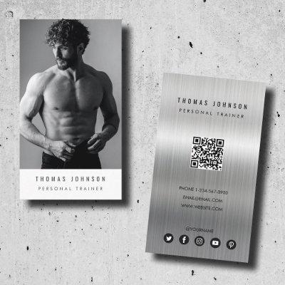 Brushed Metal Personal Trainer Fitness Photo