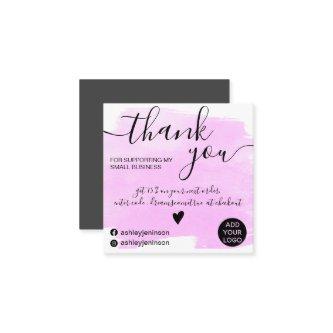 Brushstroke watercolor purple order thank you square