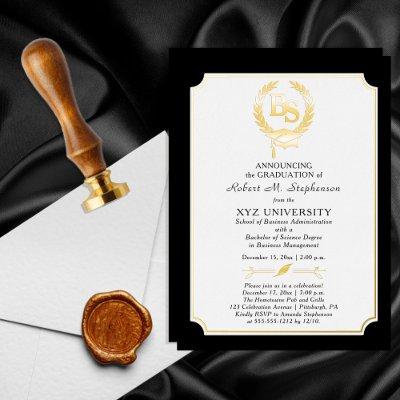 BS - Bachelor of Science Degree College Graduation Foil Invitation