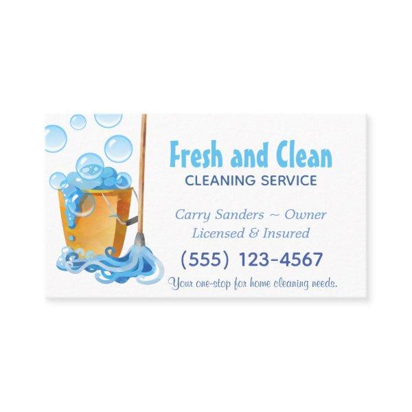 Bucket and Mop Polka Dots Cleaning Service