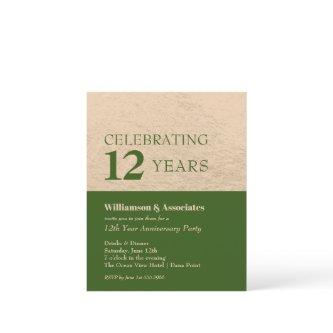 Budget Business Anniversary Green Gold Invitations