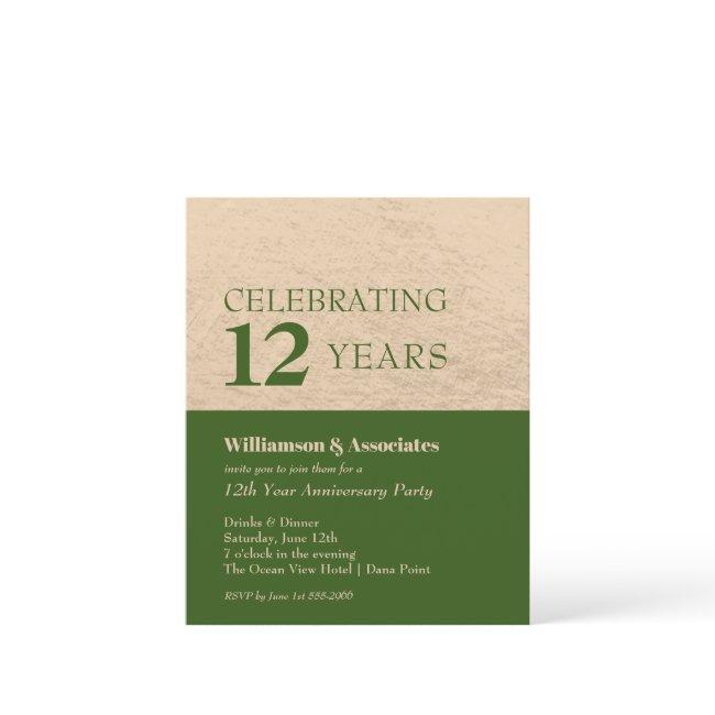 Budget Business Anniversary Green Gold Invitations