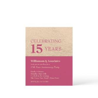 Budget Business Anniversary Pink Gold Invitation