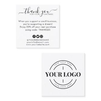 Budget Business Logo Company Custom Thank You Card