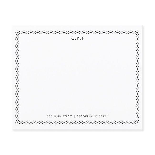 Budget Classic 3 Monogram Wave Border Note Card