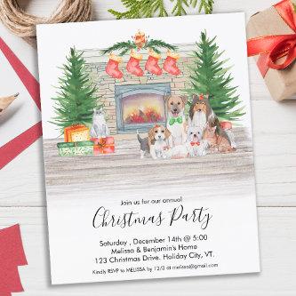 Budget Dog Lovers Cats Christmas Fireplace Party