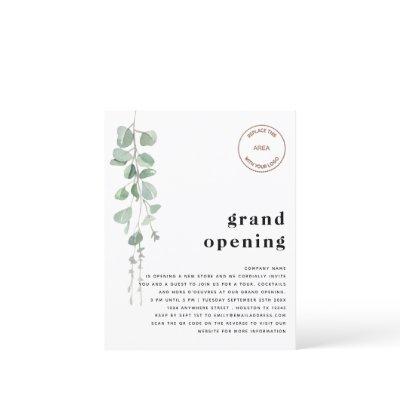 Budget Eucalyptus QR Code Store Grand Opening Logo