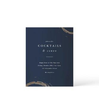 Budget Gold Cocktail Dinner Party Invitation