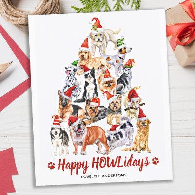 Budget Happy HOWLidays Dog Lover Christmas Postcar