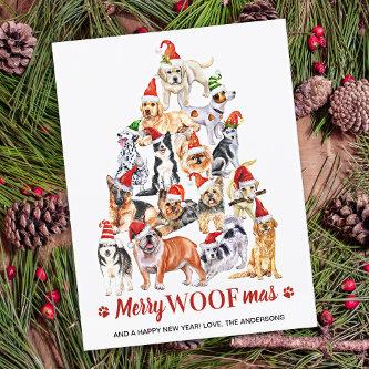 Budget Merry Woofmas Dog Lover Christmas Postcard