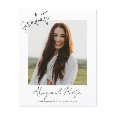 Budget Modern Script 2023 Photo Grad Party Card Flyer
