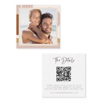 Budget Modern Wedding Website QR Code Photo Card