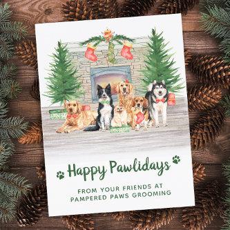 Budget Pet Business Dog Lover Christmas Postcard