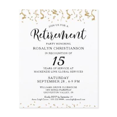 Budget Retirement Party Confetti Script Invitation