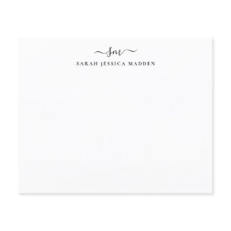 BUDGET Two Monogram Girly Script Swash Note Card