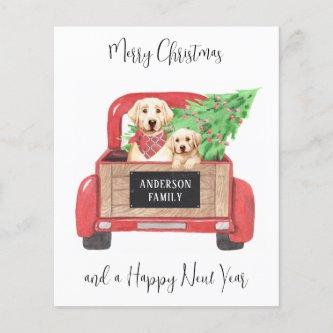 Budget Yellow Lab Puppy Dog Truck Merry Christmas