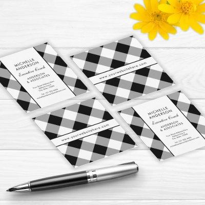 Buffalo Plaid Modern Corporate Black and White Square