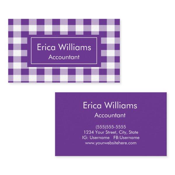 Buffalo Plaid Pattern Purple and White