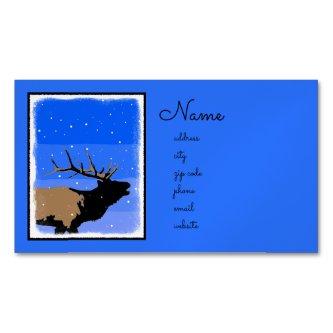 Bugling Elk in Winter  - Original Wildlife Art  Magnet