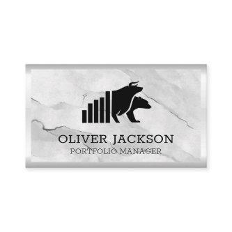 Bull and Bear Logo | Stocks Bar Graph | Stone