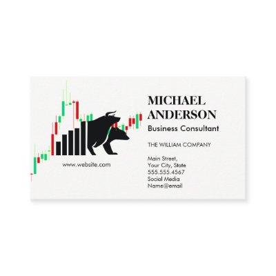 Bull Bear Stock Market Logo | Candlestick Chart