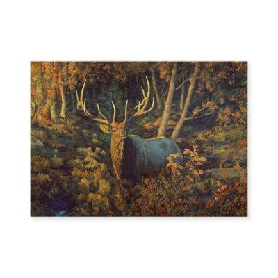 Bull Elk in Autumn Forest