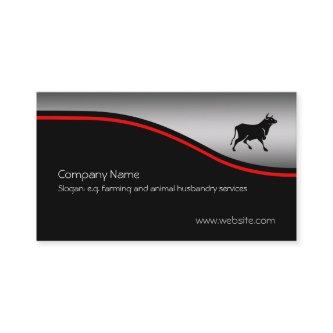 Bull Silhouette, red swoosh on metallic-look