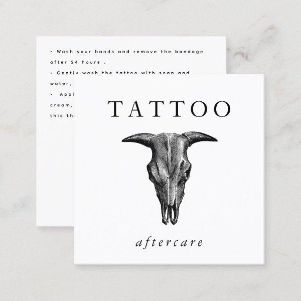 Bull Skull Tattoo Aftercare Instructions QR Code Square