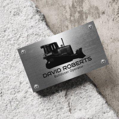 Bulldozer Plant Operator Faux Metal Construction