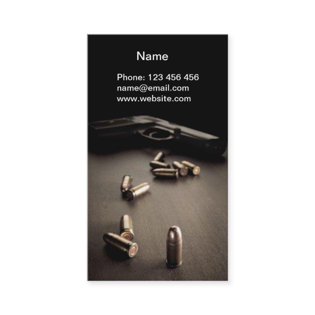 bullets and handgun