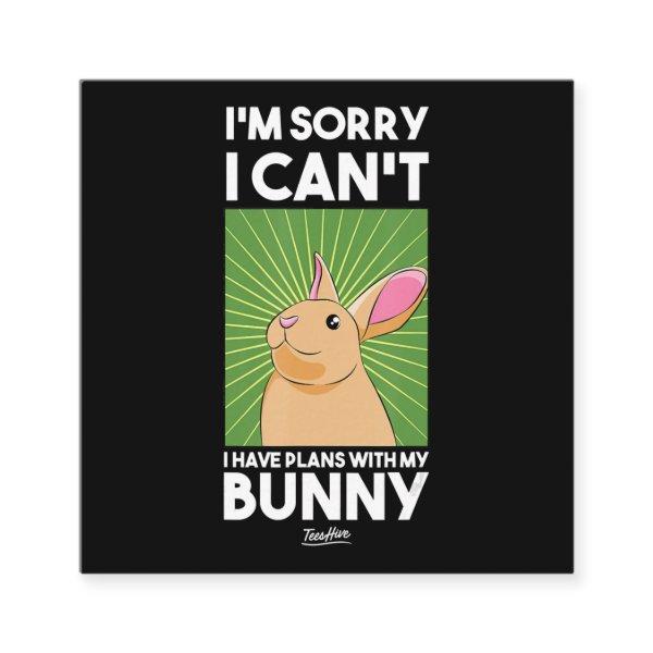Bunny  Women Men Boys Girls Kids Funny Rabbit Square