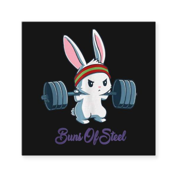 Buns Of Sl Ness Rabbit Bunny Lover Gym Workout Square