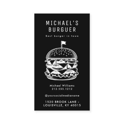 Burger Food Truck Black and White Loyalty Card