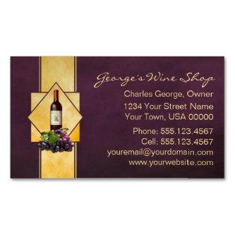 Burgundy and Gold Wine Shop Magnetic
