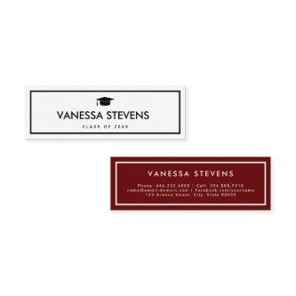 Burgundy and White Classic Graduation  Calling Card