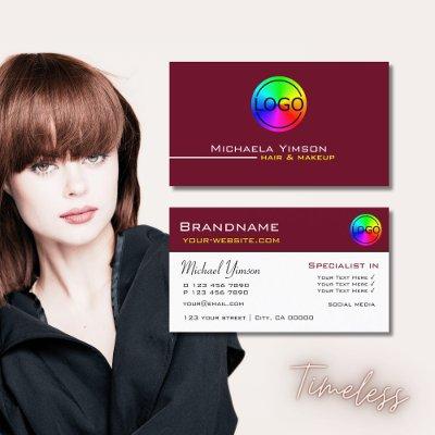 Burgundy and White Simple with Logo Professional