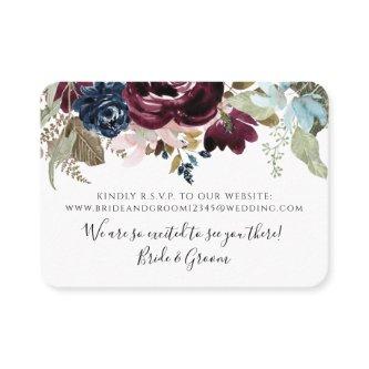 Burgundy Blush Floral Navy Elegant Foliage Wedding