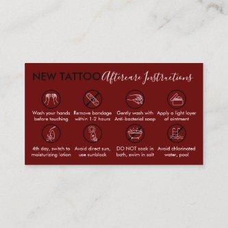 Burgundy Body Art Aftercare Instructions Tattoo