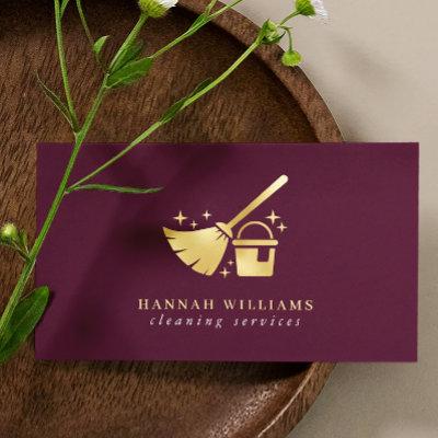 Burgundy & Gold House Cleaning Services