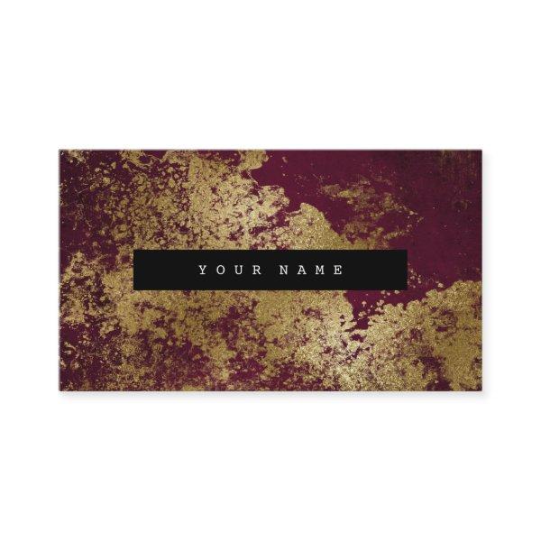 Burgundy Grungy Distressed Gold Marble Vip